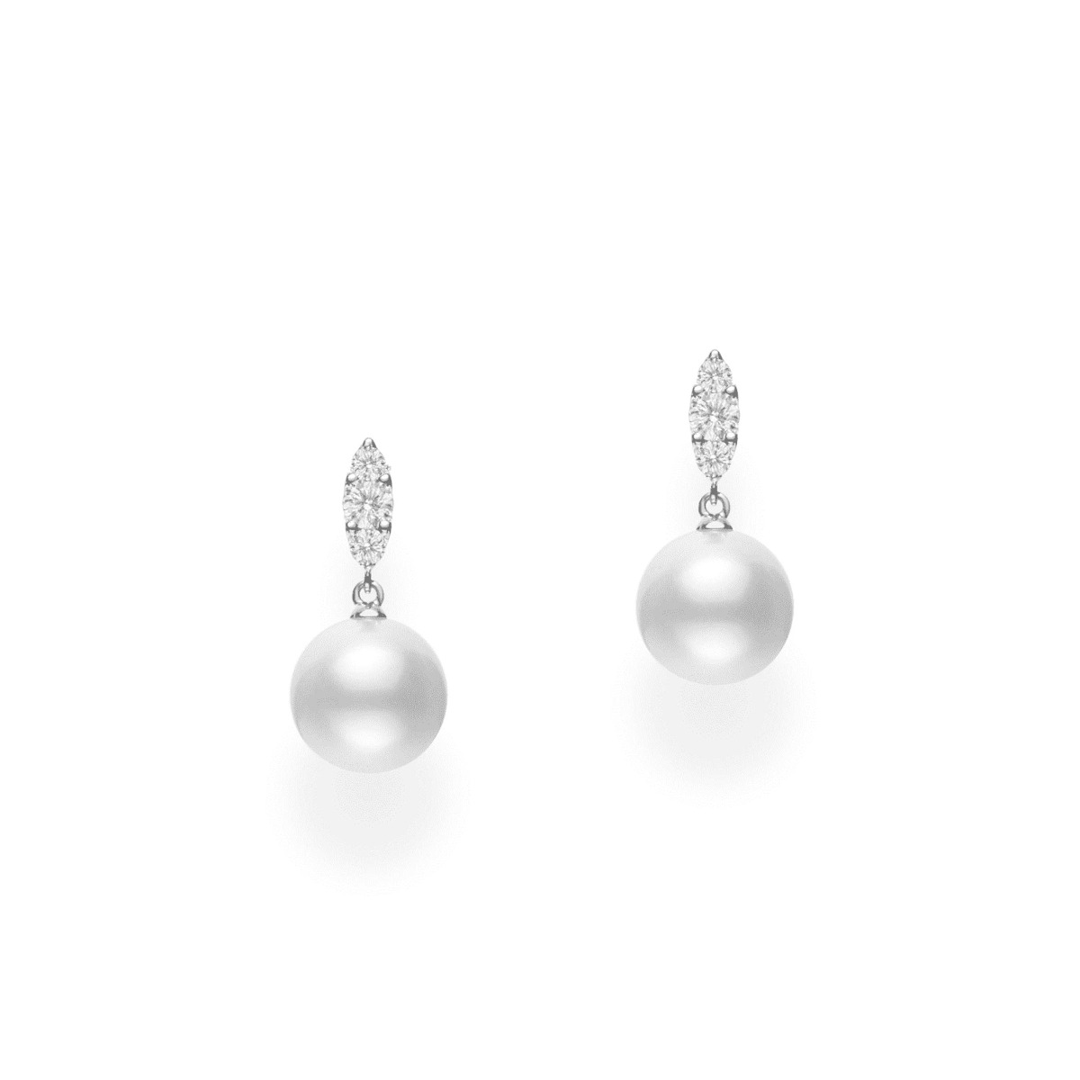 Mikimoto Pearl and Diamond Stud Classic Earrings
