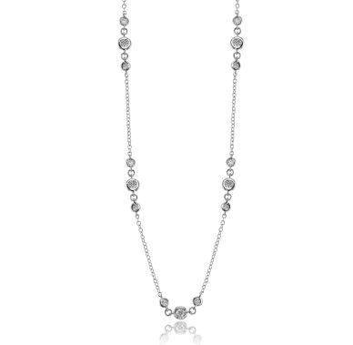 Simon G. MP1877 White and Rose Gold Modern Diamond Pendant Necklace for Women