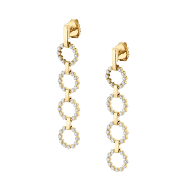 Sliced square yellow diamond earrings