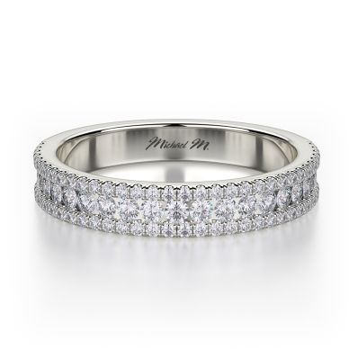 Michael M R396BS White Gold Wedding Ring for Women