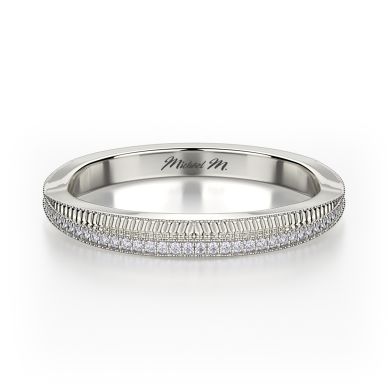 Michael M R575B White Gold Wedding Ring for Women