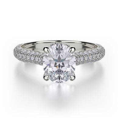 Michael M R708-2 Platinum Round Engagement Ring