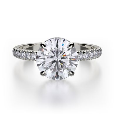 Michael M R742-2 Platinum Round Engagement Ring