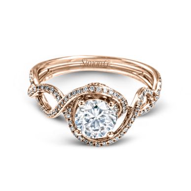 Simon G LP2304-D Rose Gold Round Cut Engagement Ring