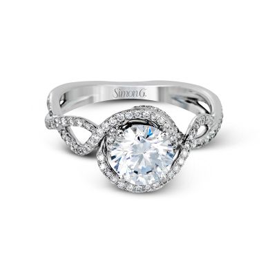 Simon G LP2304 Platinum Round Cut Engagement Ring