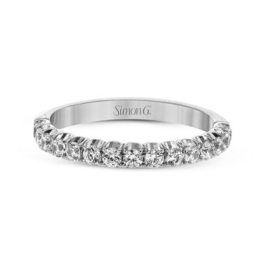 Simon G. LP2346 Platinum Classic Pave Diamond Wedding Ring for Women