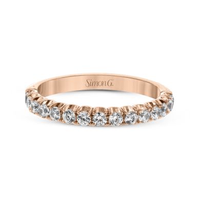 Simon G. LP2346 Rose Gold Simple Pave Diamond Wedding Ring for Women