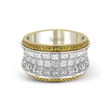 Simon G. MR1902 White and yellow Gold Multi-Row Pink Diamond Statement Ring for Women