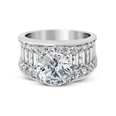 Simon G MR1922 White Gold Round Cut Engagement Ring