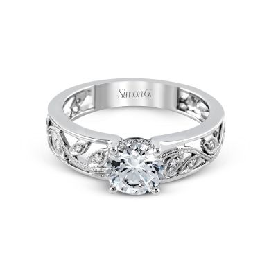 Simon G MR2100 Platinum Round Cut Engagement Ring