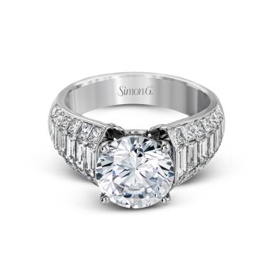 Simon G MR2534 Platinum Round Cut Engagement Ring