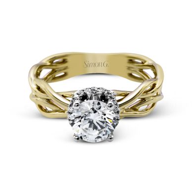 Simon G Classic Romance MR2511 White and Yellow Gold Engagement Ring
