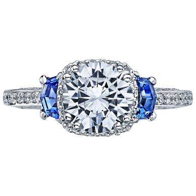 2628RDSP Dantela Platinum Round Engagement Ring 