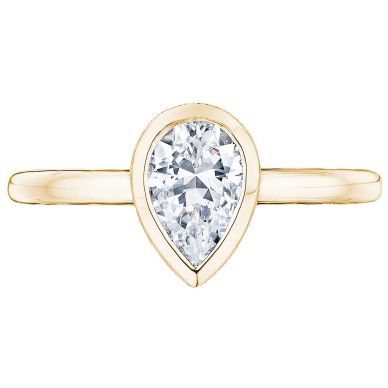 300-2PS-85X55Y Starlit Yellow Gold Pear Shaped Engagement Ring 0.75