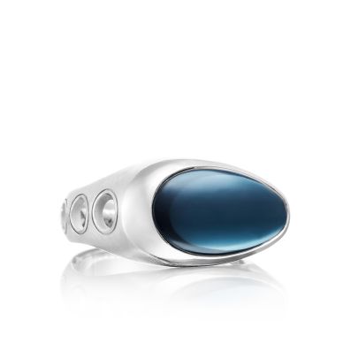 MR10837 Men's Silver Sky Blue Topaz Fashion Ring