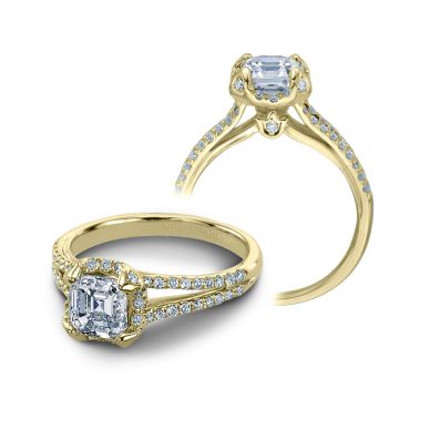 Verragio Couture 0378-Y Yellow Gold Asscher Engagement Ring