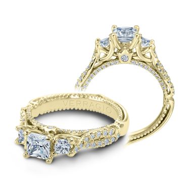 Verragio Couture 0475P-Y Yellow Gold Princess Engagement Ring