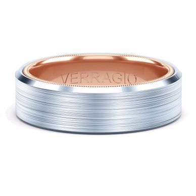 Verragio rose gold and white gold men's wedding band