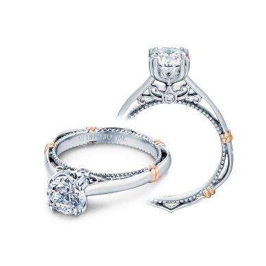 Verragio Parisian 120-PR Platinum and Rose Gold Round Engagement Ring