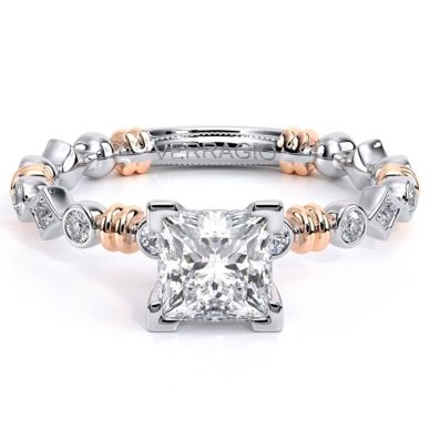 Verragio Renaissance 973P Princess White & Rose Gold Engagement Ring