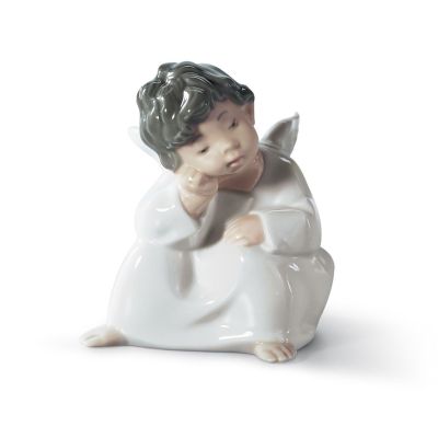 Lladro 01004539 Angel Thinking Figurine
