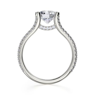 Michael M R487-1 Europa White Gold Round Engagement Ring