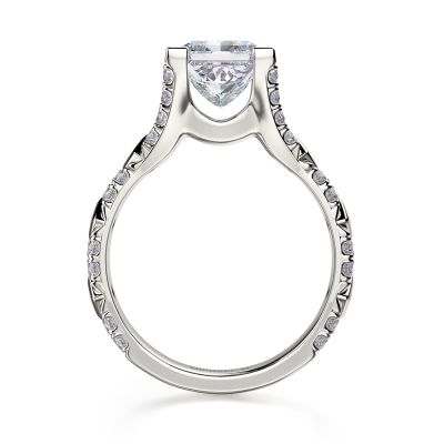 Michael M R511-1 Europa White Gold Princess Cut Engagement Ring
