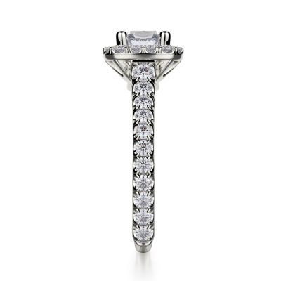 Michael M R559-1 Platinum Princess Cut Classic Halo Engagement Ring
