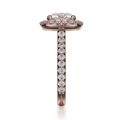 Michael M R660-2 Rose Gold  Classic Halo Engagement Ring