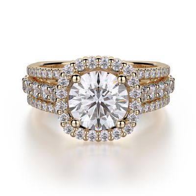 Michael M R681-1-5 Yellow Gold Round Engagement Ring