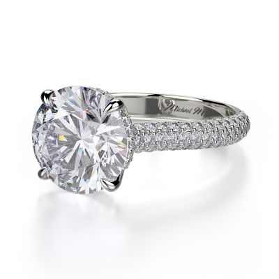 Michael M R707-3 Crown Collection White Gold  Engagement Ring
