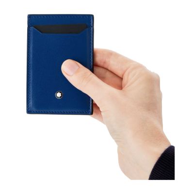 montblanc blue leather card holder