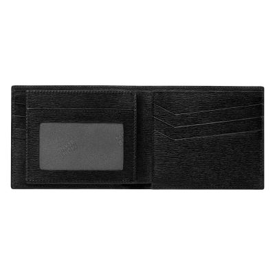 Montblanc 6 card, 2 pocket men's wallet in black genuine leather