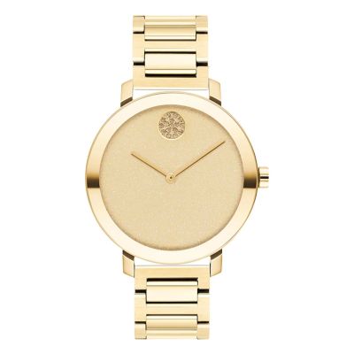 3600733 Movado BOLD Evolution Pale Yellow Gold-tone Glitter Dial Ladies Watch
