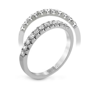 Simon G. LP2346 Platinum Classic Pave Diamond Wedding Ring for Women Angle
