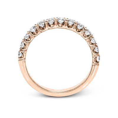 Simon G. LP2347 Rose Gold Simple Diamond Wedding Ring for Women Side