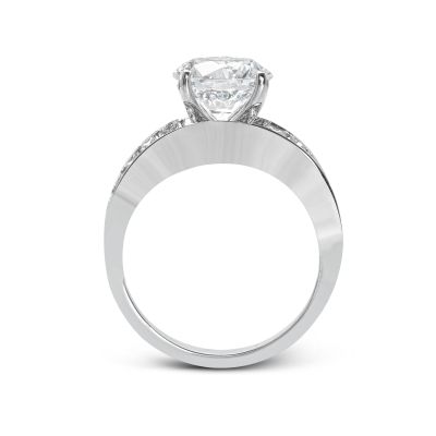 Simon G MR1922 Platinum Round Cut Engagement Ring Side