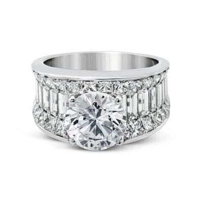 Simon G MR1922 Platinum Round Cut Engagement Ring