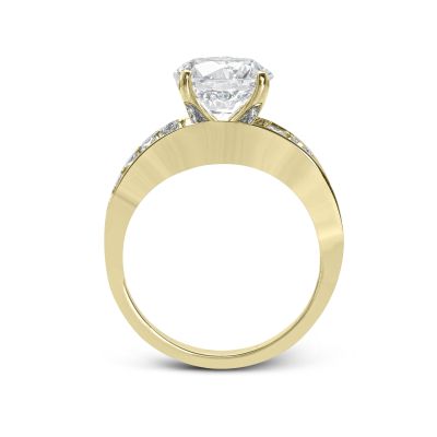 Simon G MR1922 Yellow Gold Round Cut Engagement Ring Side