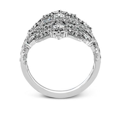 Simon G. MR2389 White Gold Diamond Crown Ring for Women Side