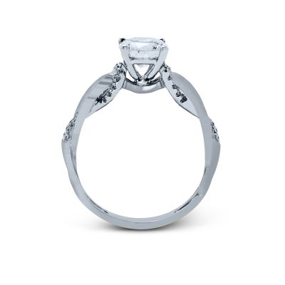 Simon G MR2514 White Gold Round Cut Engagement Ring Side