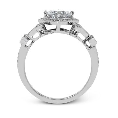 Simon G TR656 Platinum Round Cut Engagement Ring Side