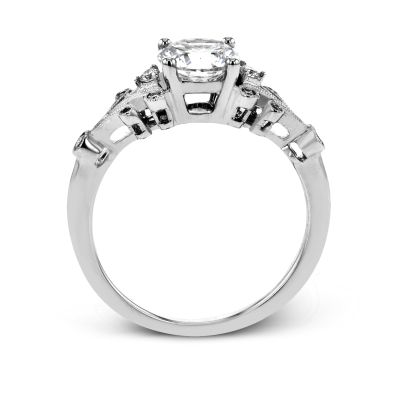 Simon G TR667 White Gold Round Cut Engagement Ring Side