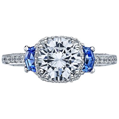 2628RDSP Dantela Platinum Round Engagement Ring 