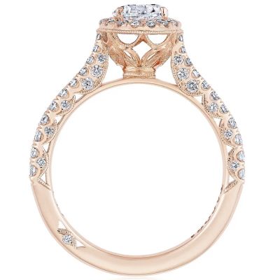 Tacori pear shaped engagement ring with diamond halo