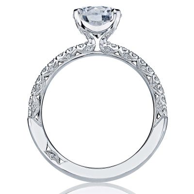 HT2545RD Petite Crescent White Gold Round Engagement Ring 