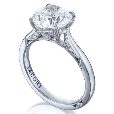HT2625RD10 RoyalT Platinum Round Engagement Ring 
