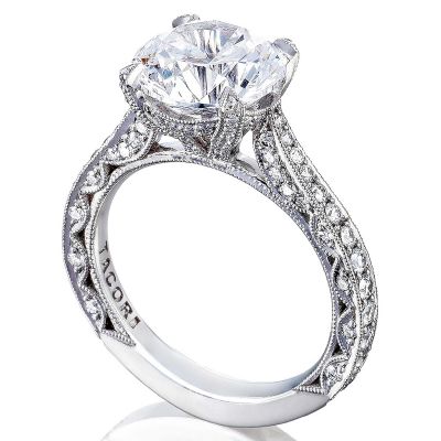 HT2626RD10 RoyalT Platinum Round Engagement Ring 
