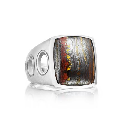 MR10539 Men's Silver Tiger Iron Unique Ring