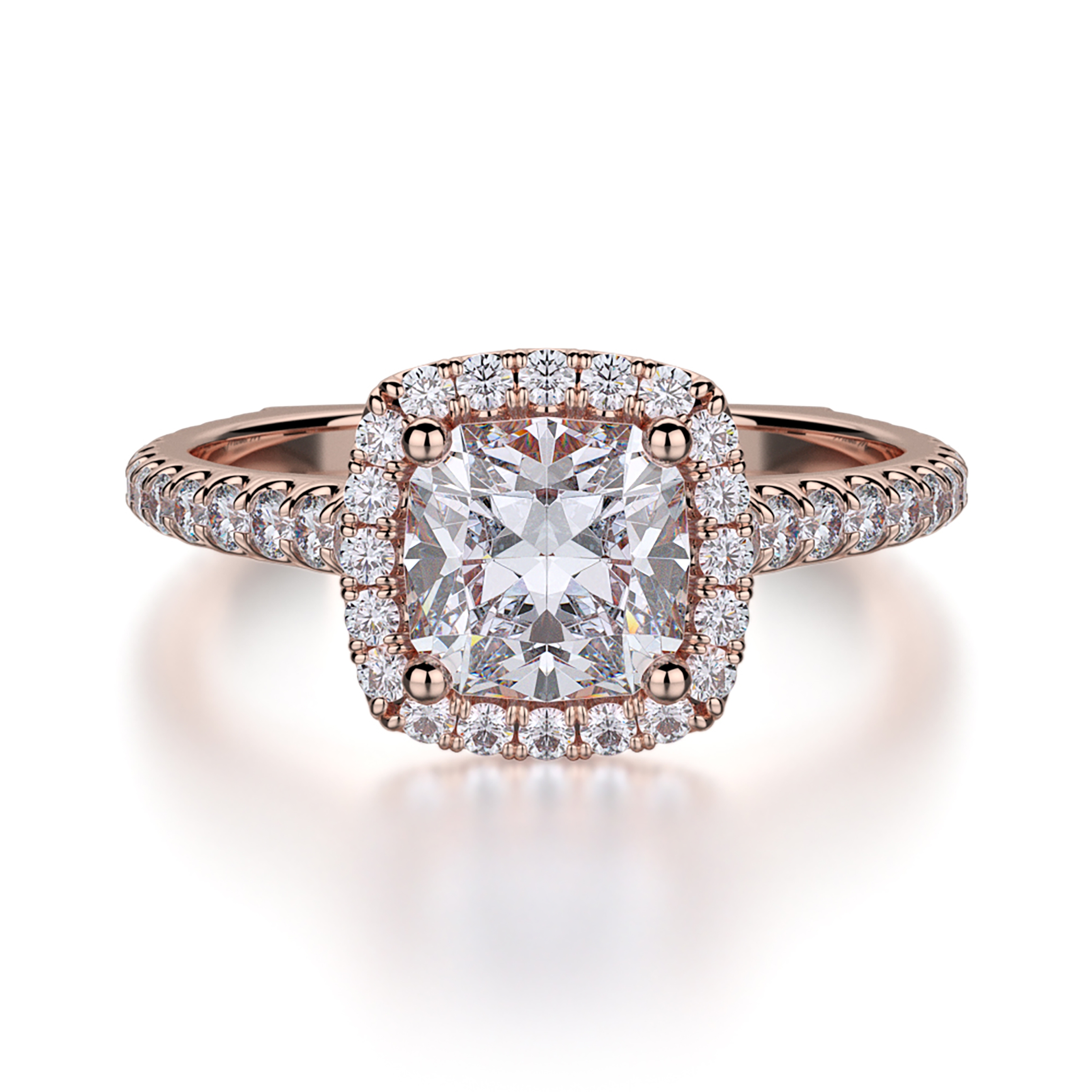 14k Solid Rose Gold Cushion Cut Diamond Engagement Ring Bezel Halo Bridal  3.50ct | eBay